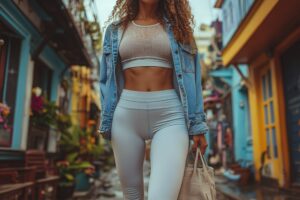 Stylish-woman-in-athleisure-outfit-on-a-city-street